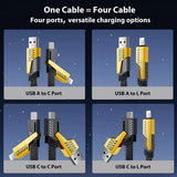 Hitage 80W 4 in 1 Fast Charging Braided Cable WB-97