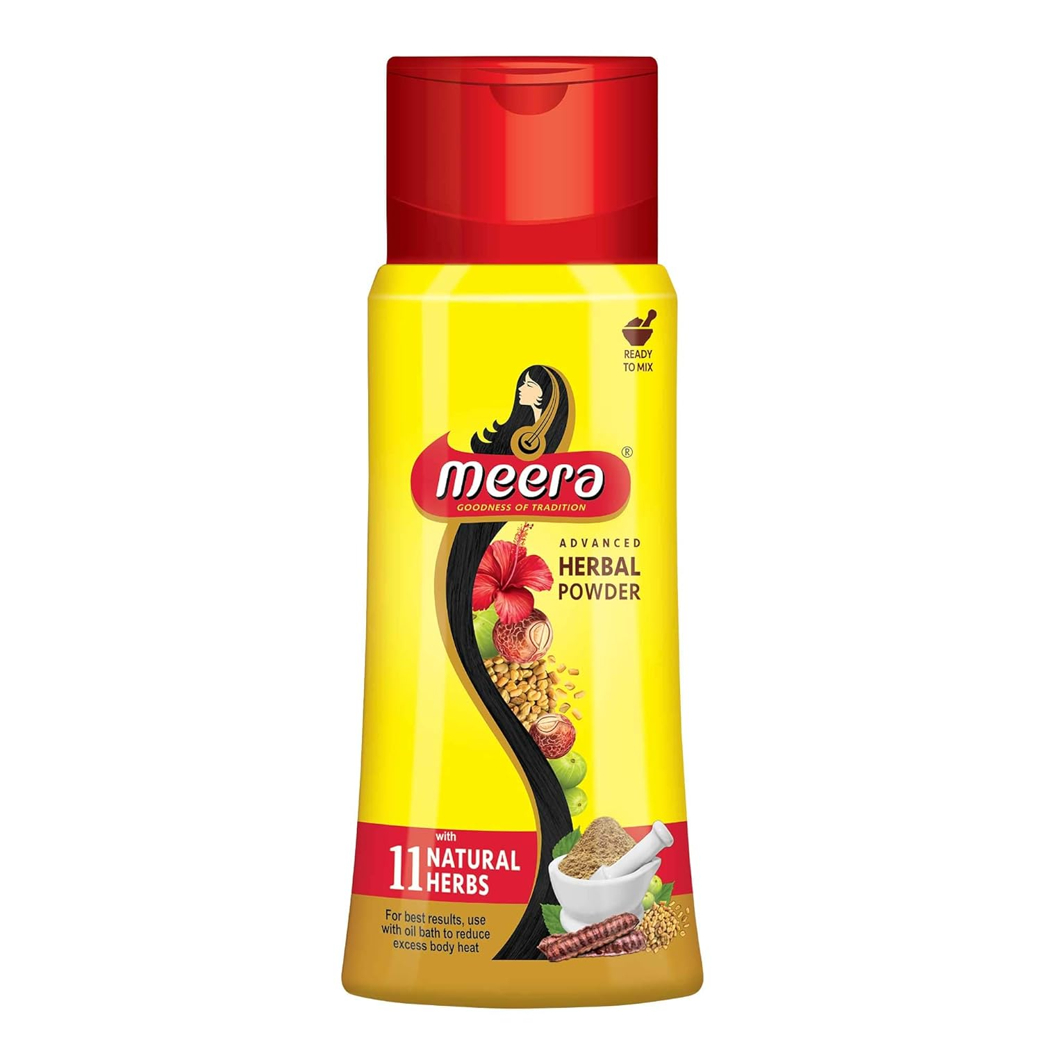 Meera Herbal Hairwash Powder With 11 Natural Herbs - 120g