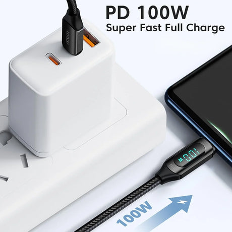 كابل شحن البيانات السريع HMT 100W 100W من النوع C CB-77