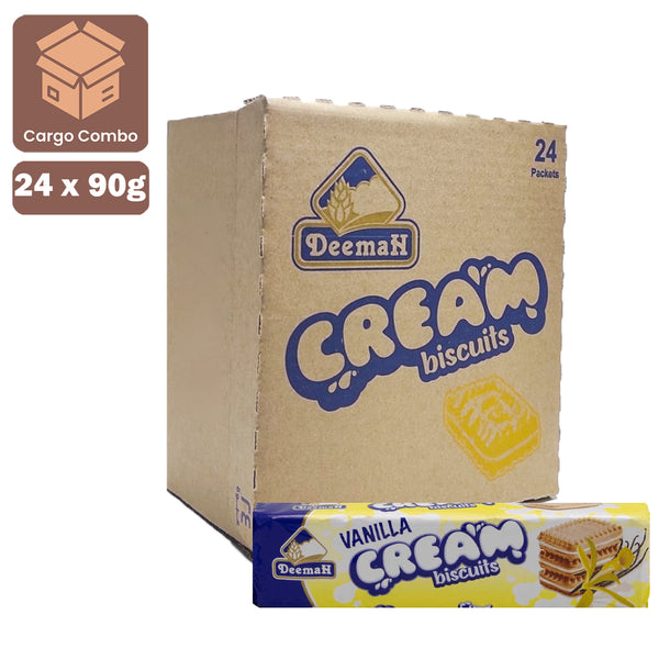 Deemah Vanilla Cream Biscuits (24 Packets x 90g)