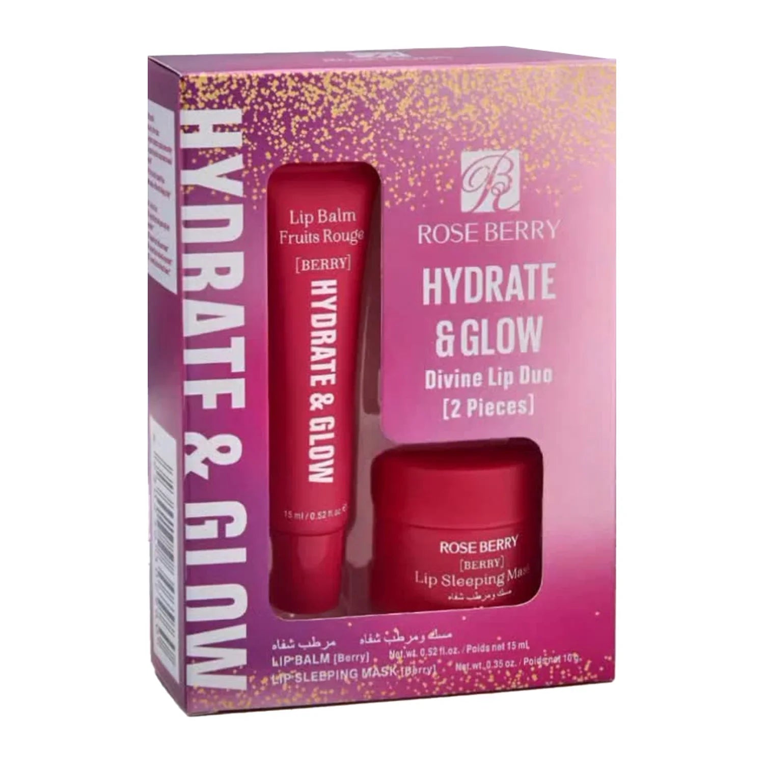 Rose Berry Hydrat and Glow Divine Lip Duo - 15ml + 10g
