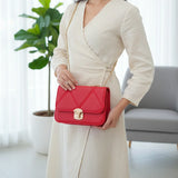 Women's Quilted Crossbody Bag with Gold Chain Strap - B102