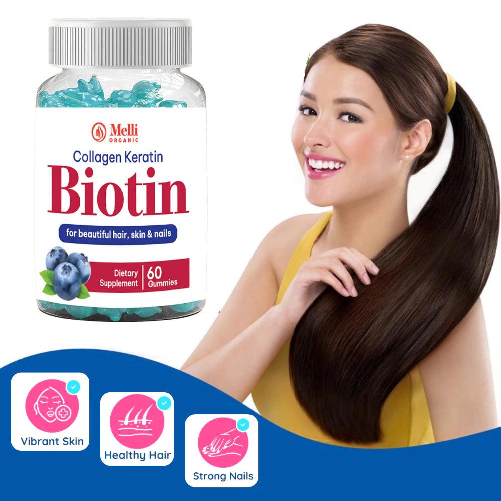 Melli Organic Collagen Keratin Biotin Gummies