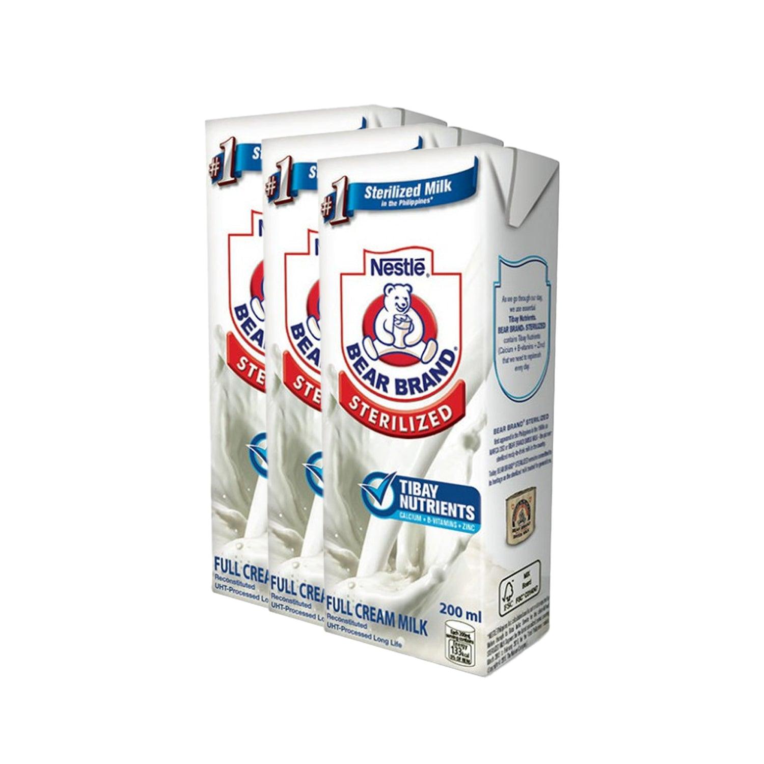 Nestle Sterilized Full Cream Milk - 200ml × 3 Pcs