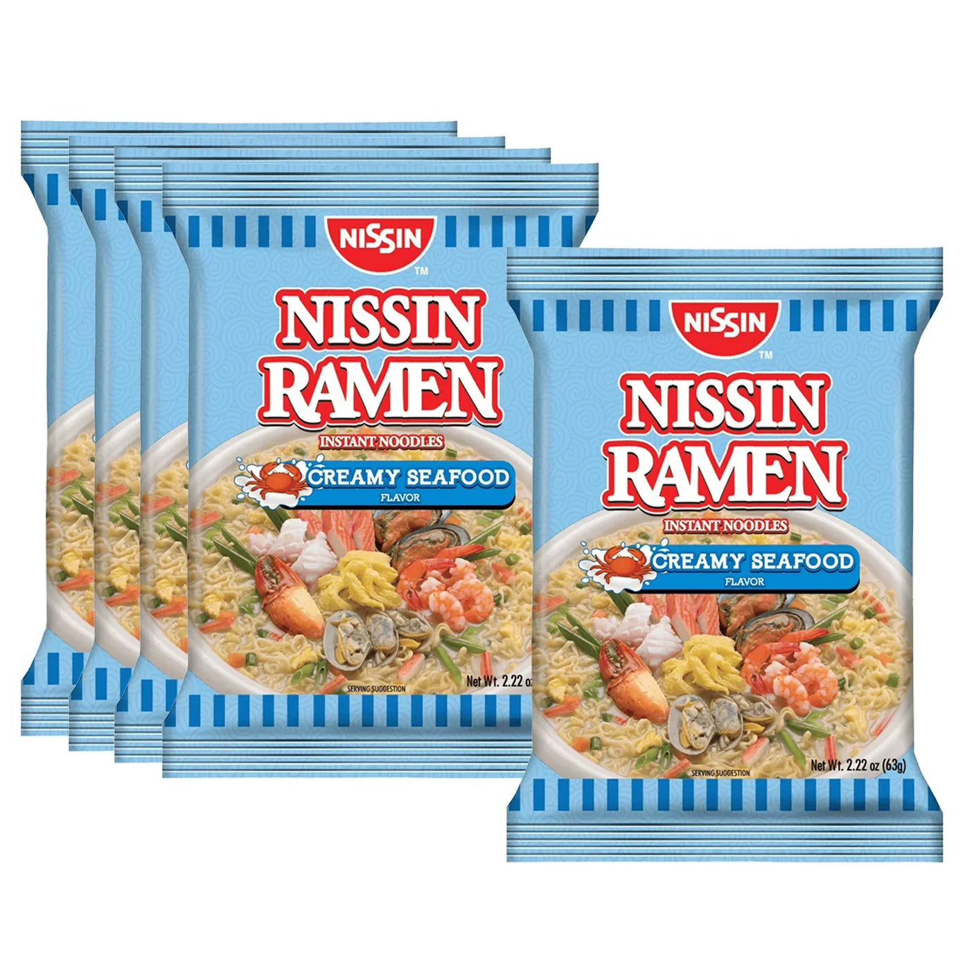 Nissin Ramen Instant Noodles Creamy Seafood - 63g × 5 Pcs (Offer)