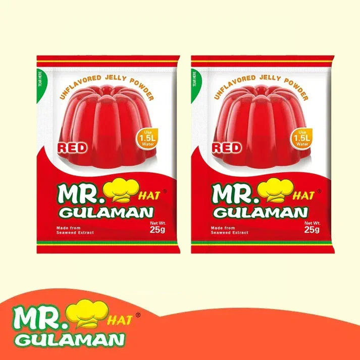 Mr. Hat Gulaman Unflavored Red - 25g × 2 Pcs (Offer)