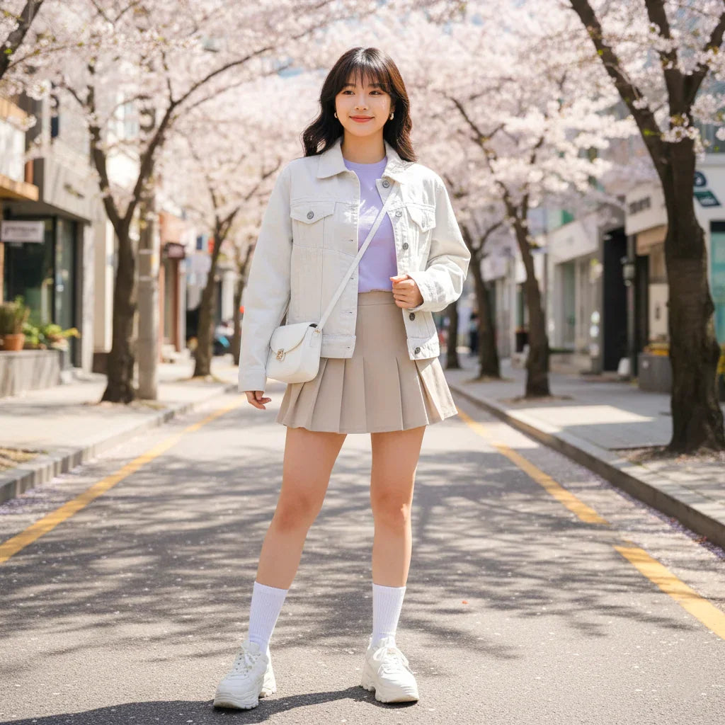 Women's White Classic Denim Jacket