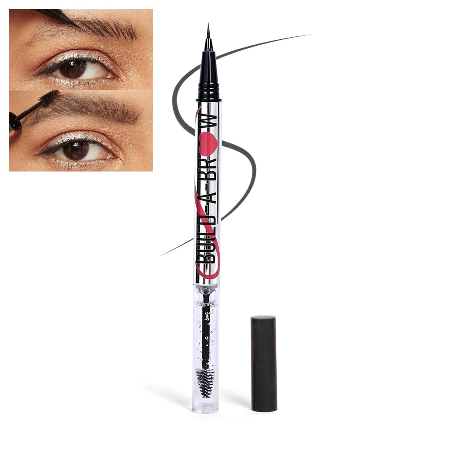 قلم حواجب كوفر أب بيلد أ براو 2 في 1 + جل مانع للتسرب - أسود