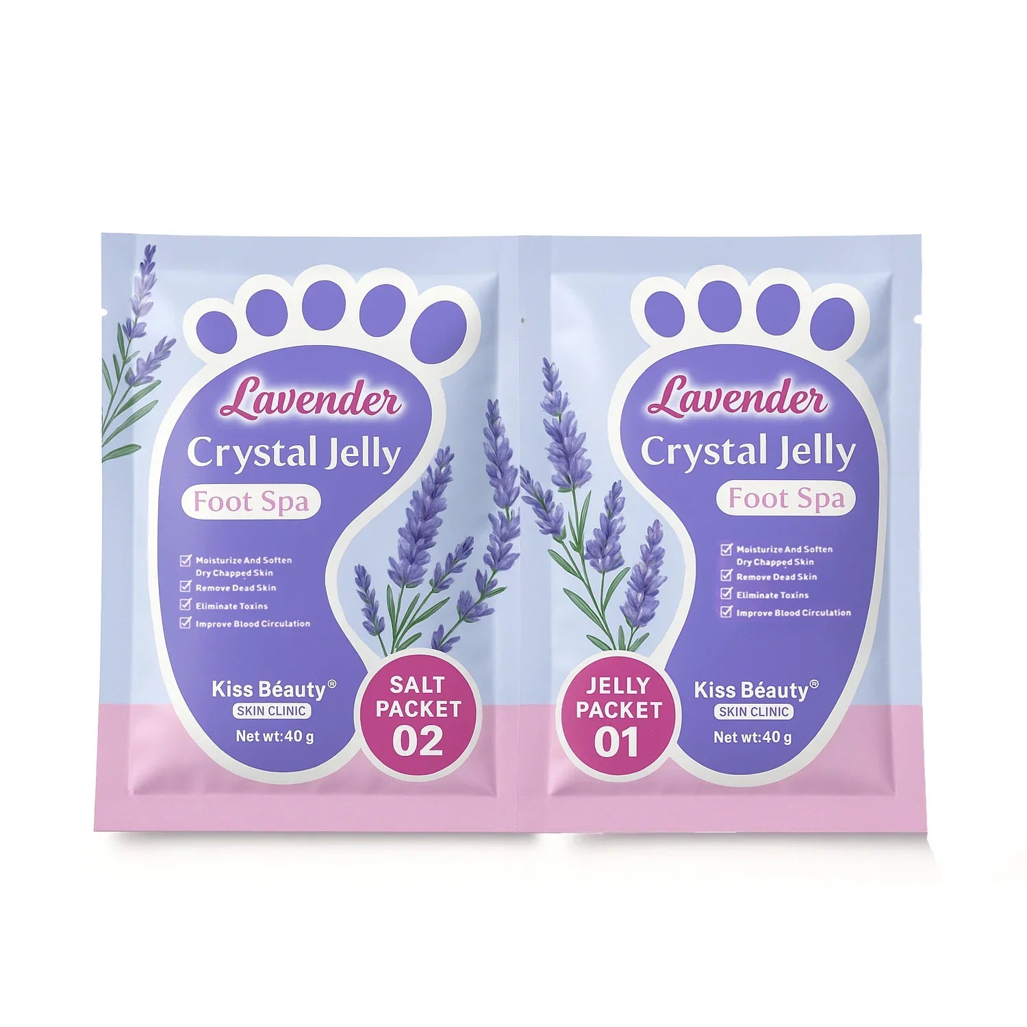 Kiss Beauty Lavender Crystal Jelly Foot Spa - 40g+40g