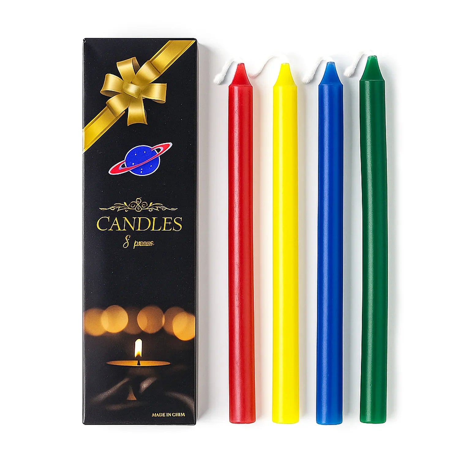 Every Occasion Assorted Colors Candles - 8 Pcs