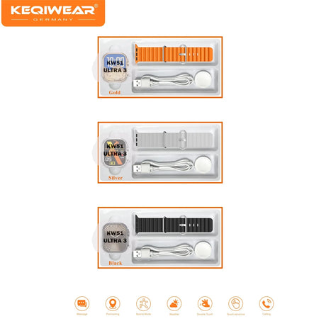 ساعة ذكية متعددة الوظائف من كيكيوير ألمانيا - KW51 ULTRA 3