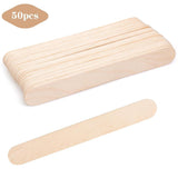 Waxing Natural Wooden Popsicle Sticks - 50Pcs