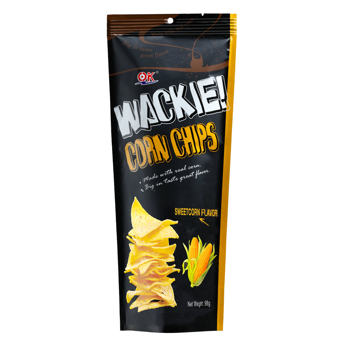 OK Wackie Corn Chips Sweetcorn Flavor - 98g