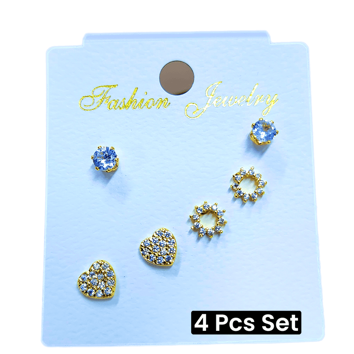3 Set Stud Earrings for Women Round - Small Size - Pinoyhyper