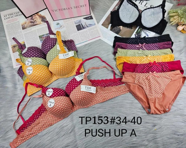 طقم حمالة صدر وملابس داخلية من TDF Push Up A - TP153