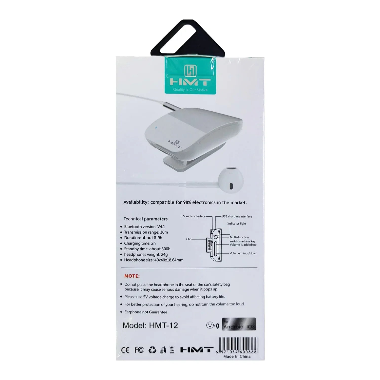 HMT Portable Free Combination Wireless Headset HMT-12