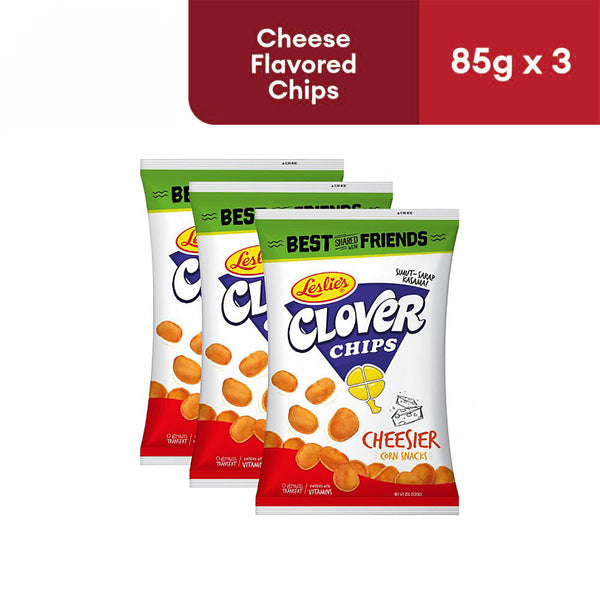 Clover Chips Cheesier Flavour Corn Snack 85g - Leslie's × 3 Pcs (Offer)