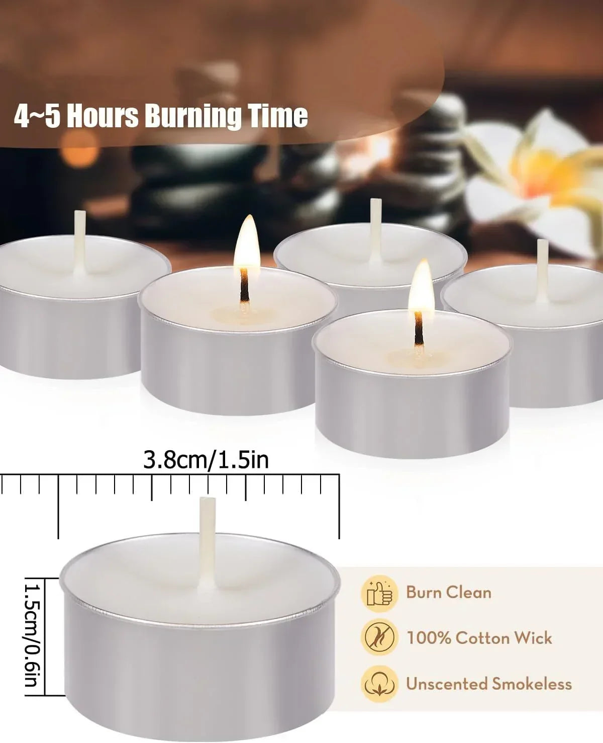 Tea Light Candles - 100 Pcs Set (Small)