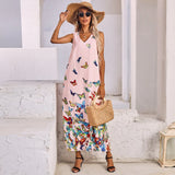 Fluttering Beauty Butterfly Print Maxi Dress