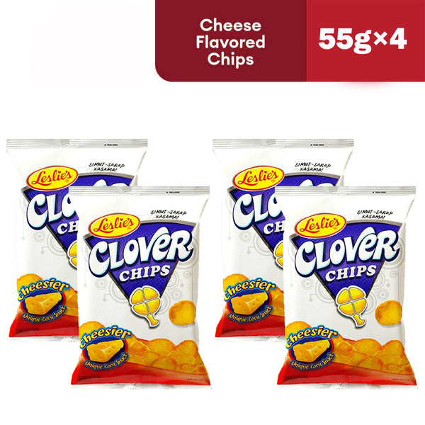 Leslie's Clover Chips Cheesier 55g × 4 Pcs (Offer)