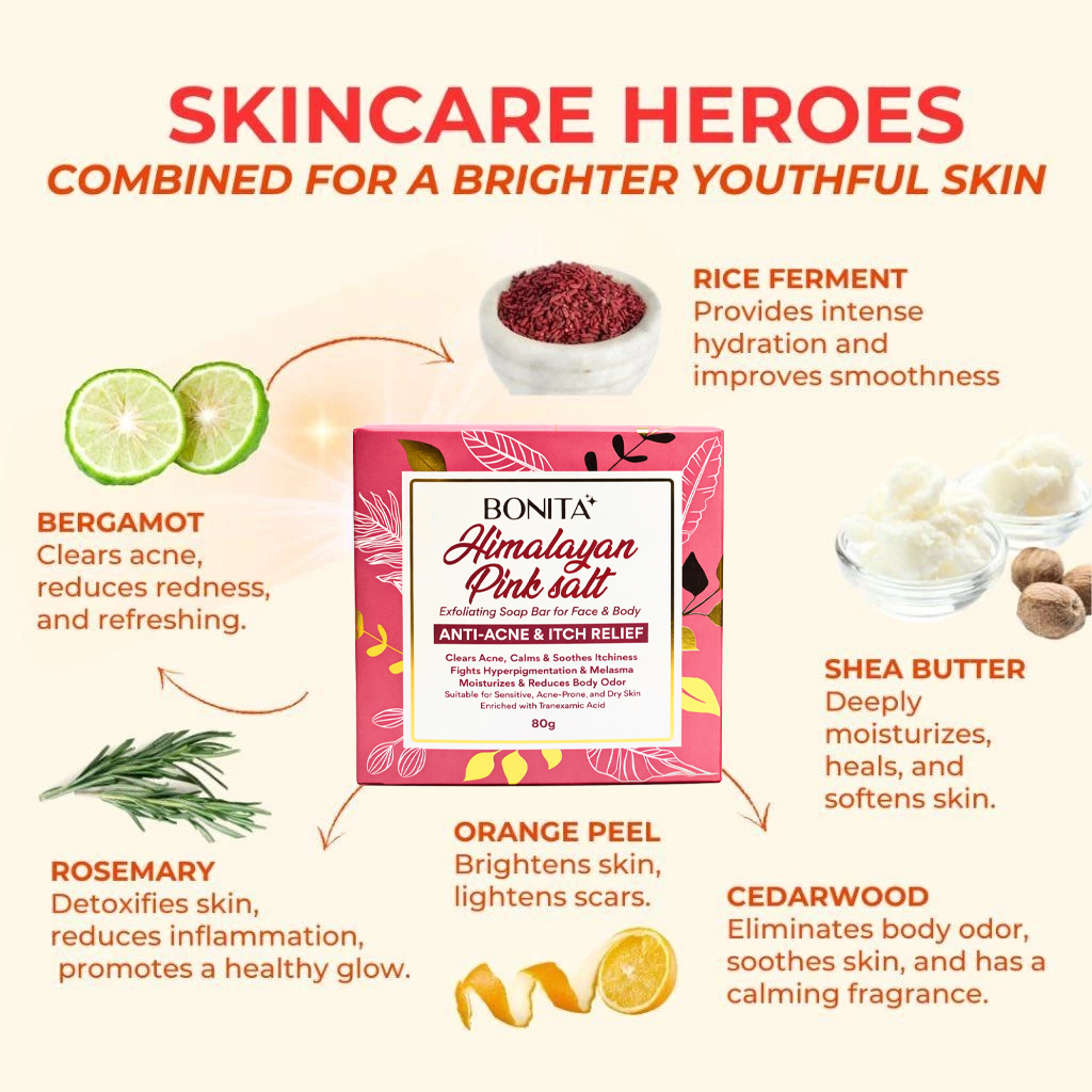 Bonita Himalayan Pink Salt Exfoliating Soap - 80g