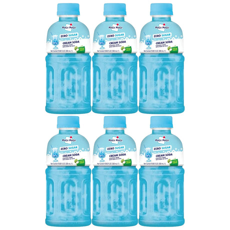 Mogu Mogu Zero Sugar Cream Soda With Nata De Coco - 320ml × 6 Pcs