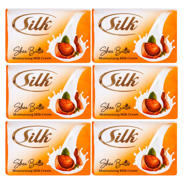 Silk Shea Butter Moisturizing Milk Cream Soap - 120g x 6 Pcs