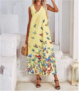 Fluttering Beauty Butterfly Print Maxi Dress