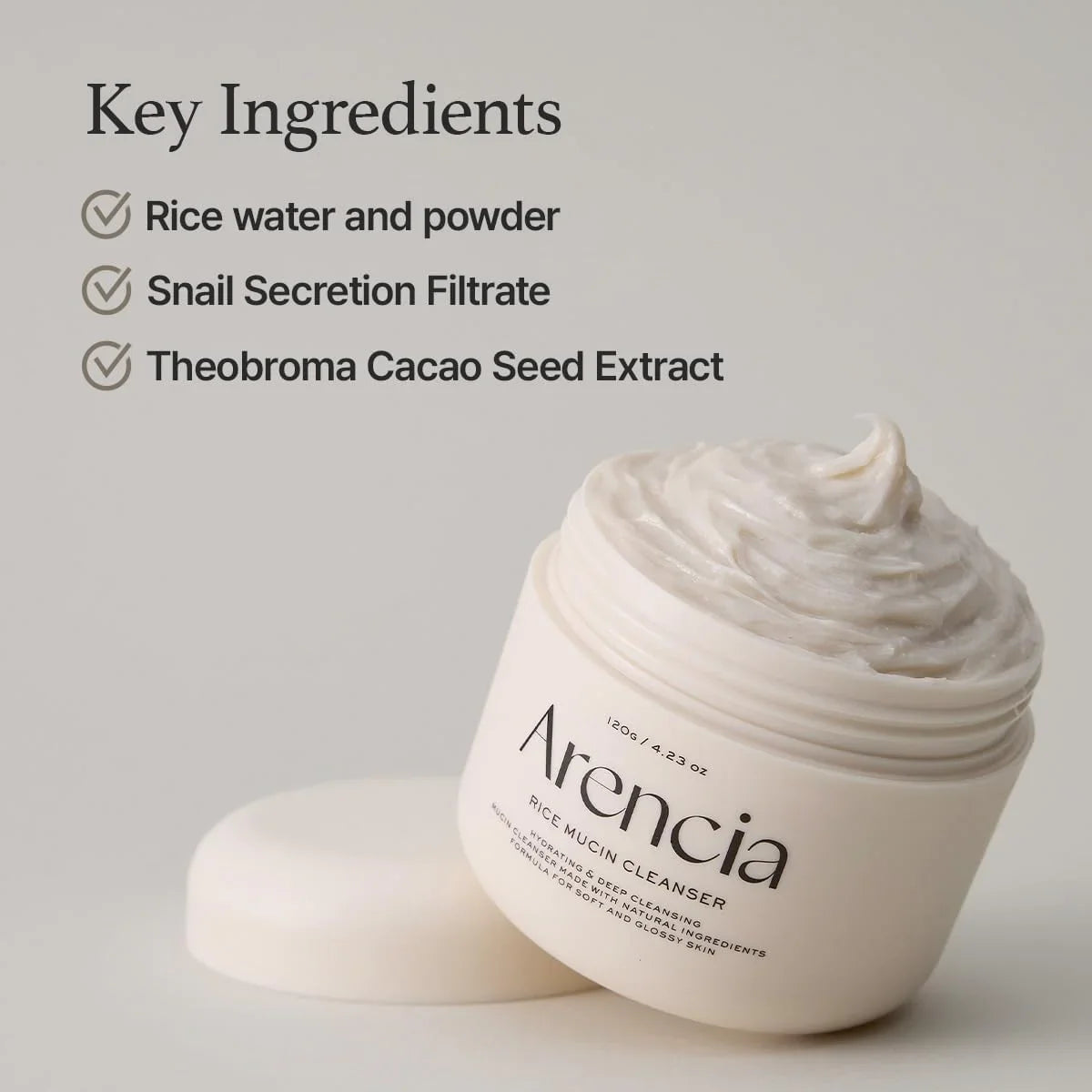 Arencia Rice Mucin Cleanser - 120g