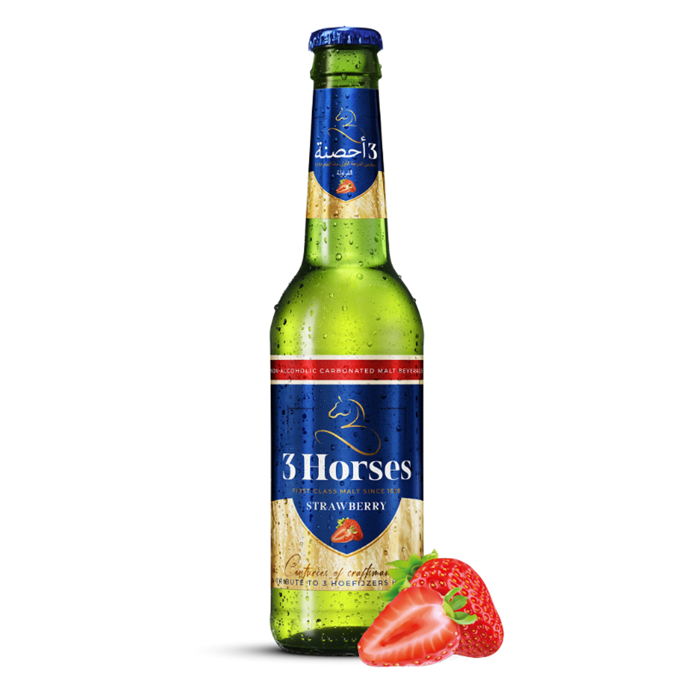 Three Horses First Class Malt Beverage Strawberry - 330ml