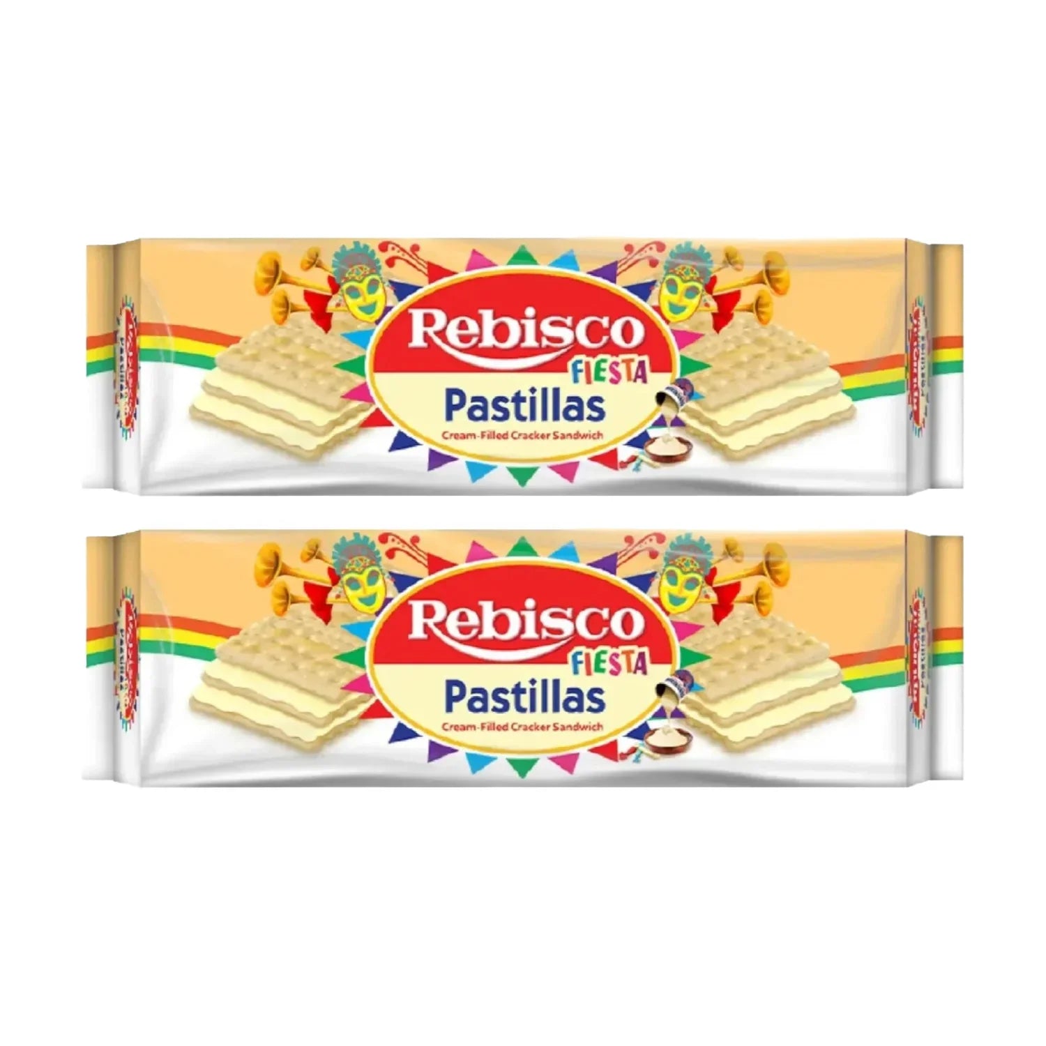 Rebisco Fiesta Pastillas Cream-Filled Cracker Sandwich - 320g × 2Pcs