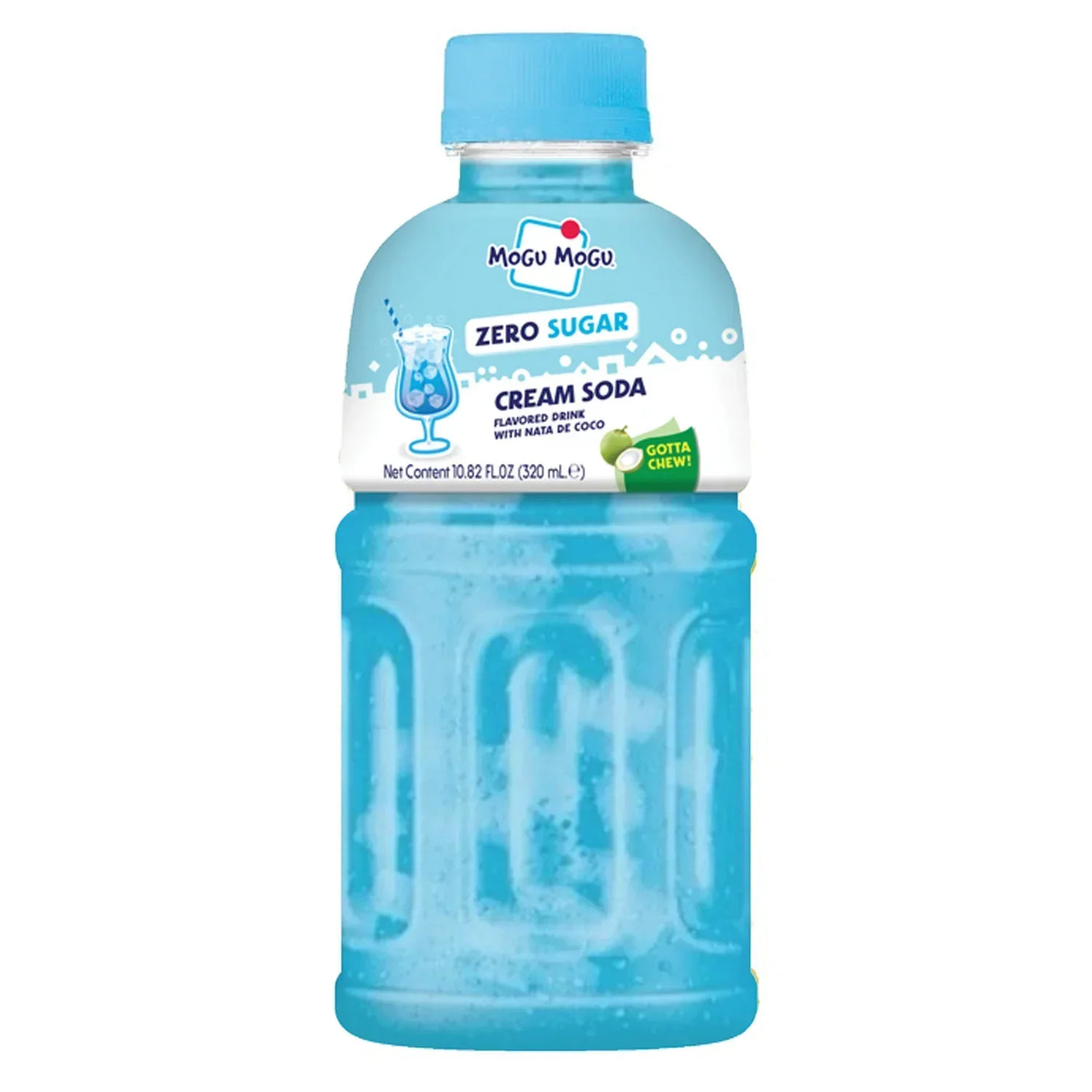 Mogu Mogu Zero Sugar Cream Soda With Nata De Coco - 320ml