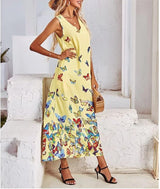 Fluttering Beauty Butterfly Print Maxi Dress