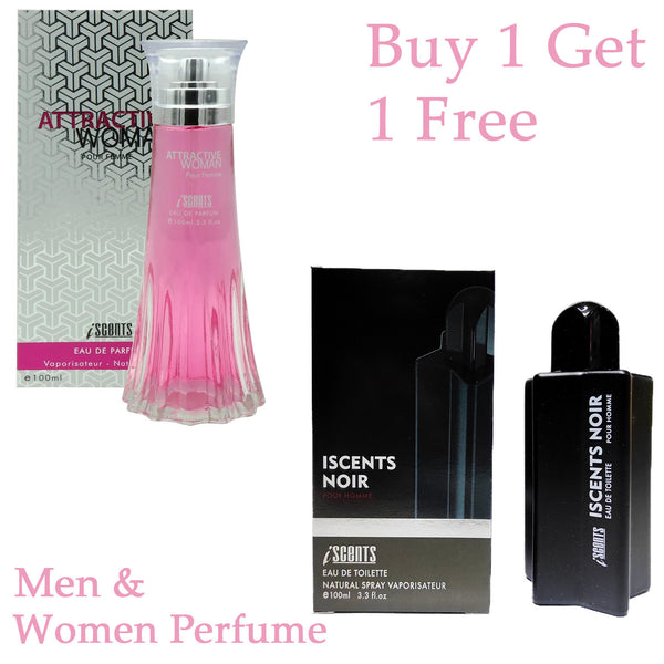 Attractive Woman Pour Femme & Iscents Noir Pour Homme Perfumes 1+1 PR-37