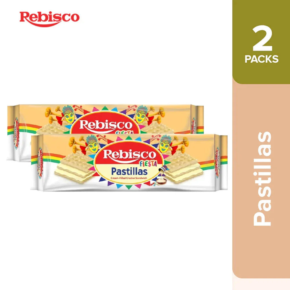 Rebisco Fiesta Pastillas Cream-Filled Cracker Sandwich - 320g × 2Pcs