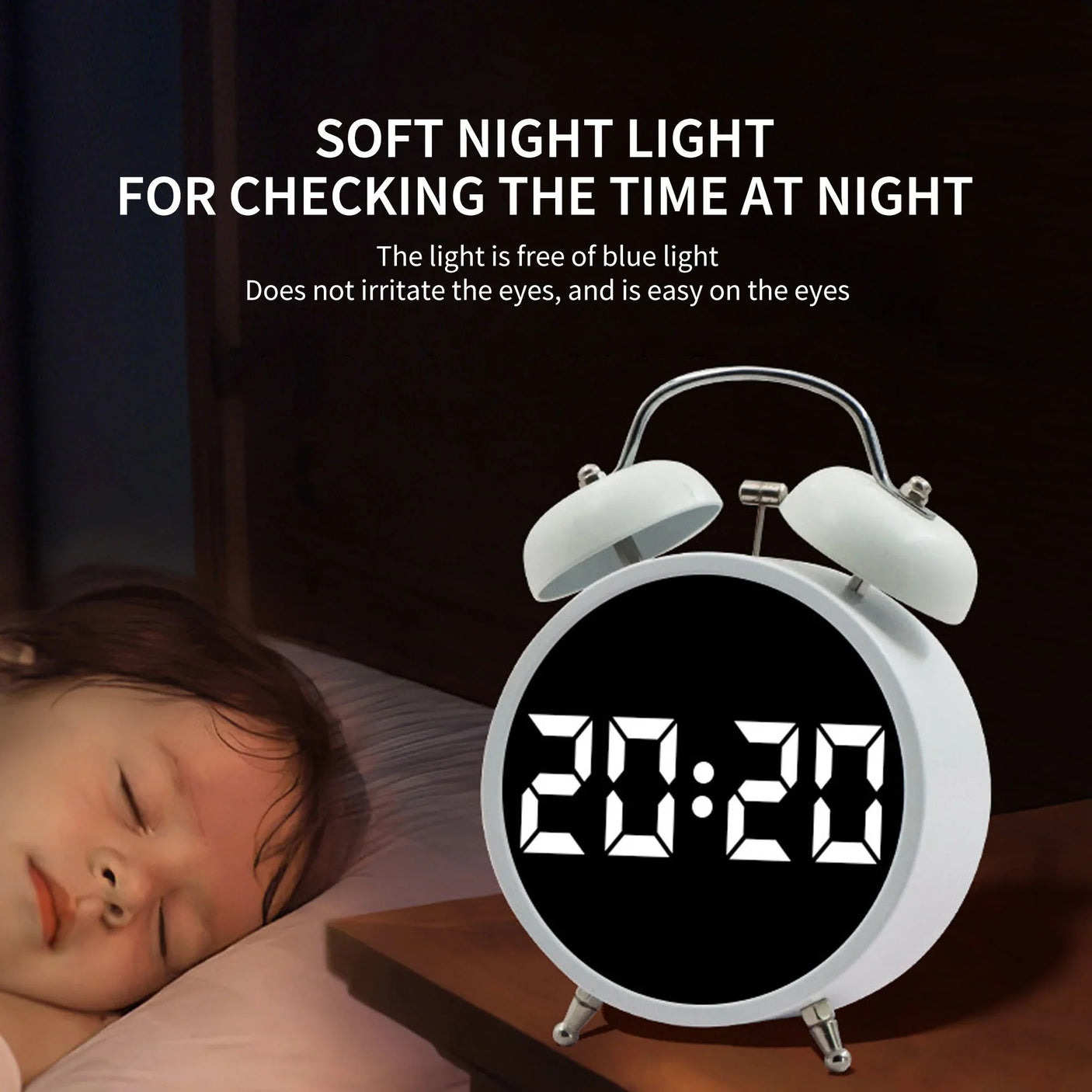 ساعة المنبه ذات الجرس المزدوج HL-8896-1 بشاشة عرض LED من HL-8896-1