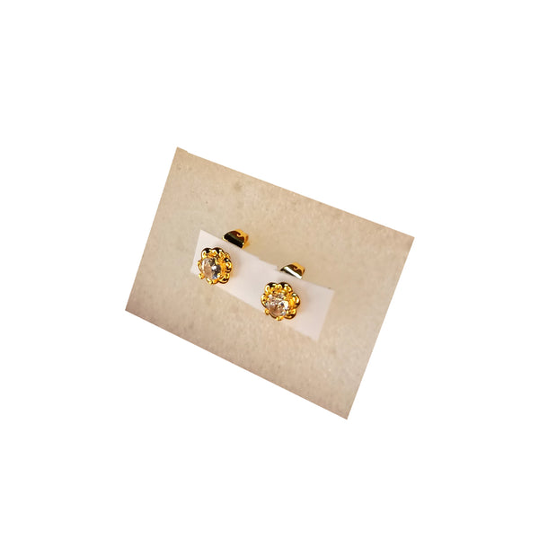 Golden Stainless Steel Stud Earings - 059