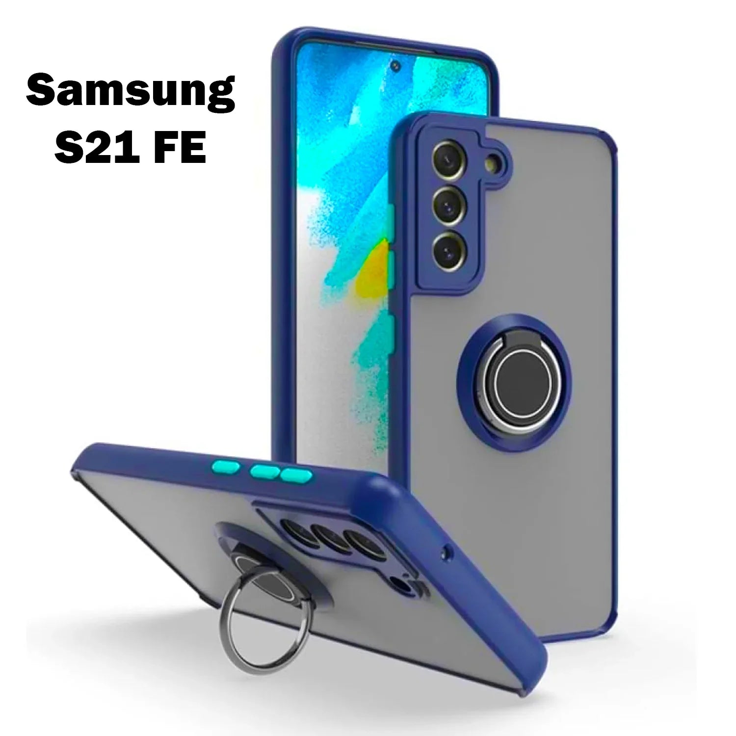 Samsung S21 FE Fashion Smoke Case With Ring Holder