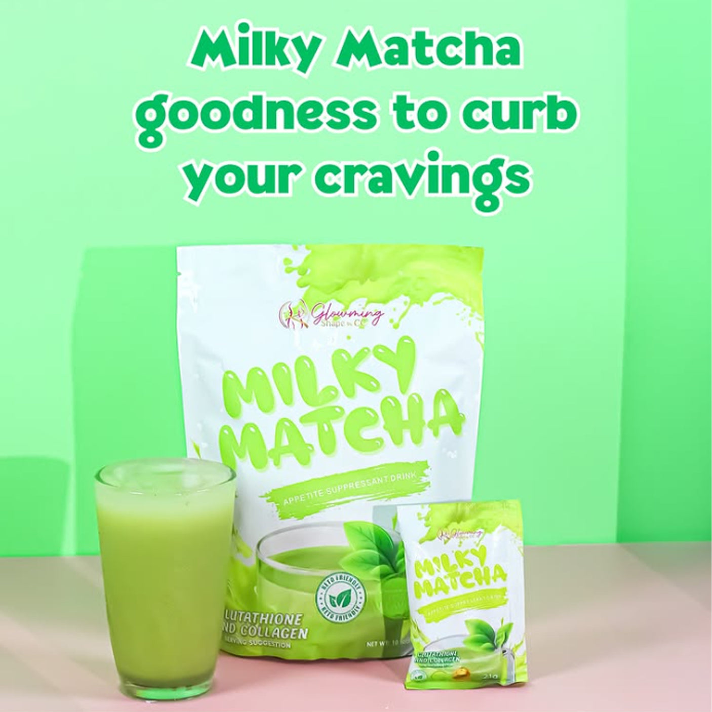 Glowming Milky Matcha Appetite Suppressant Drink - 10 Sachets × 20g
