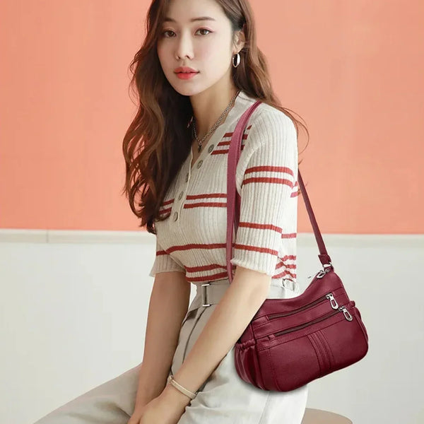 Vintage Lightweight Crossbody Bag - 8601-1