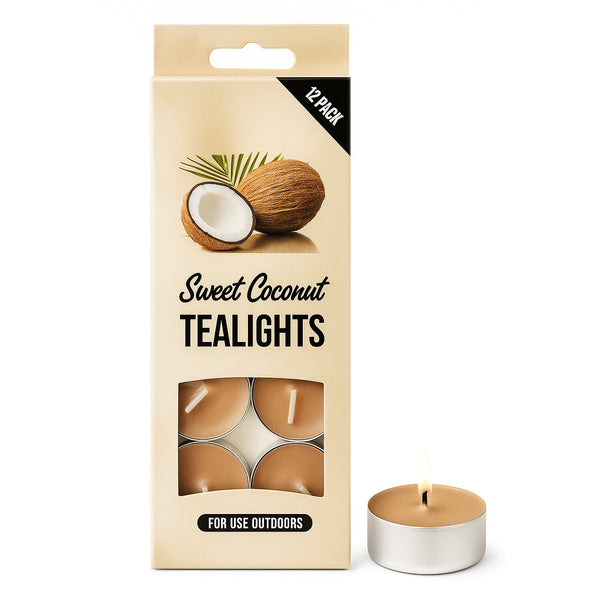 Sweet Coconut Tealights Candles - 12 Pcs