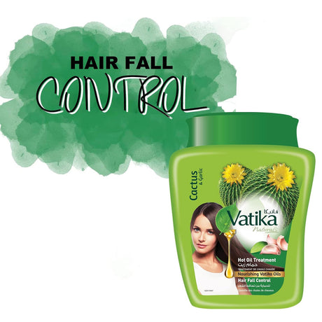 Vatika Cactus & Garlic Hot Oil Treatment For Hair Fall Control - 500g