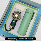 Portable Mug + Mini Fan Gift Box Set