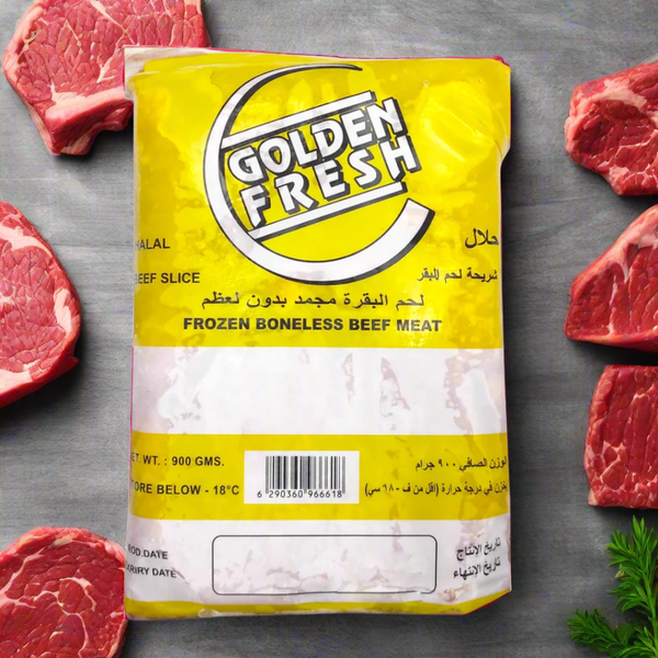 Golden Fresh Frozen Boneless Beef Meat - 900g