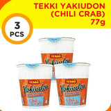 Tekki Yakiudon Instant Cup Noodles Chili Crab Flavor - 77g × 3 Pcs