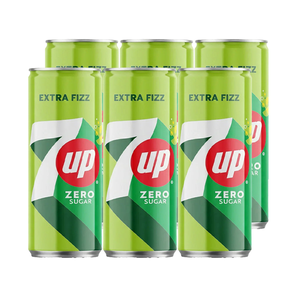7Up Zero Sugar Extra Fizz Soft Drink - 250ml (5+1) Offer