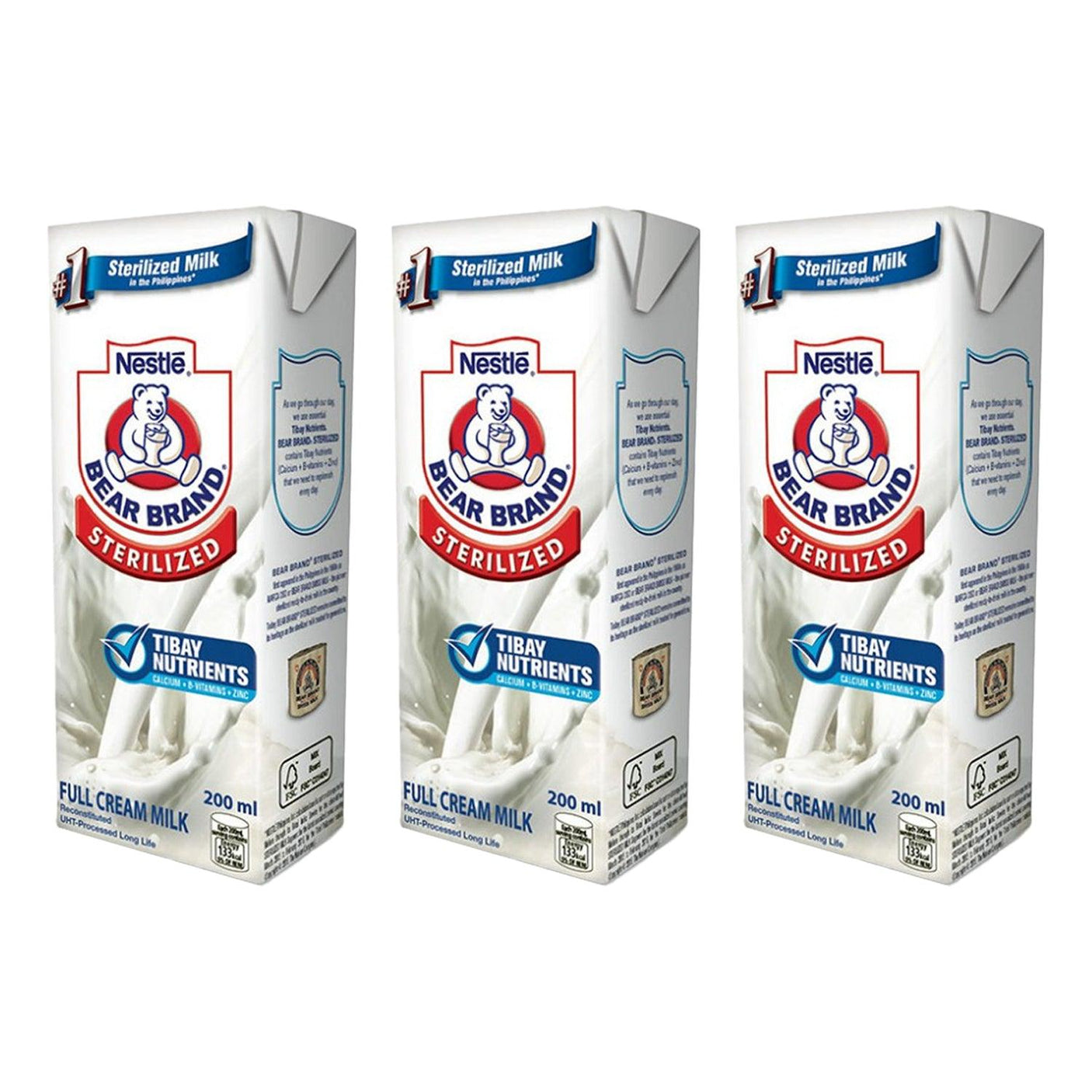 Nestle Sterilized Full Cream Milk - 200ml × 3 Pcs