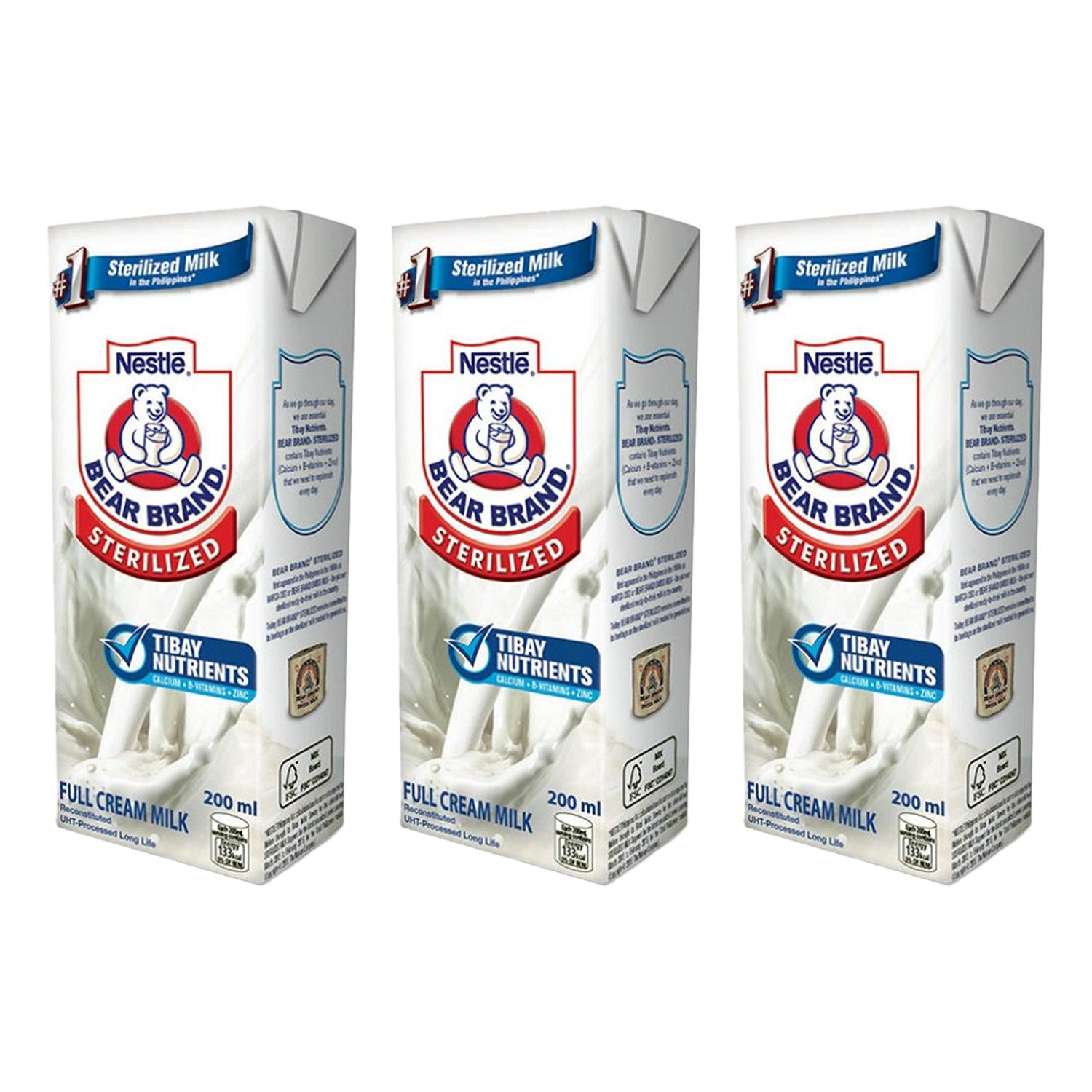 Nestle Sterilized Full Cream Milk - 200ml × 3 Pcs