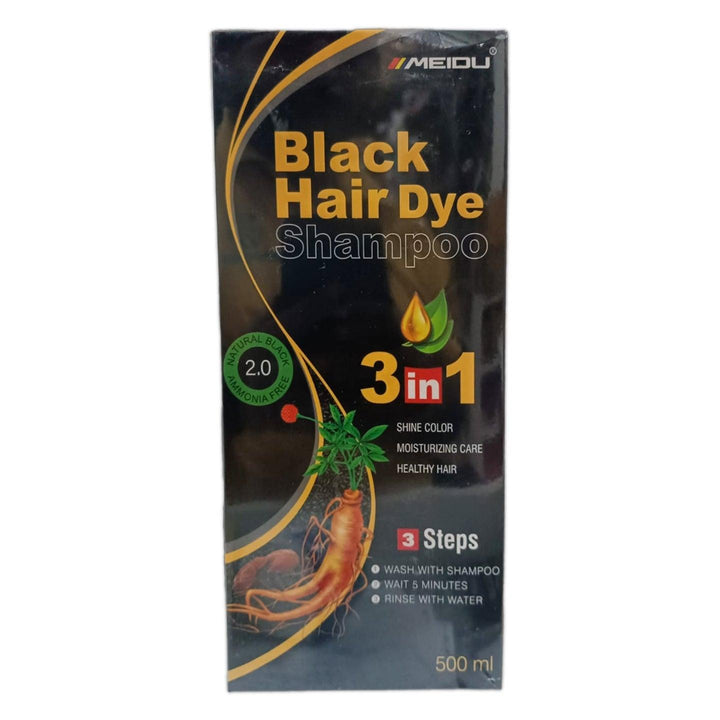 Meidu Hair Dye Shampoo 3 in 1 (2.0 Natural Black) - 500ml - Pinoyhyper