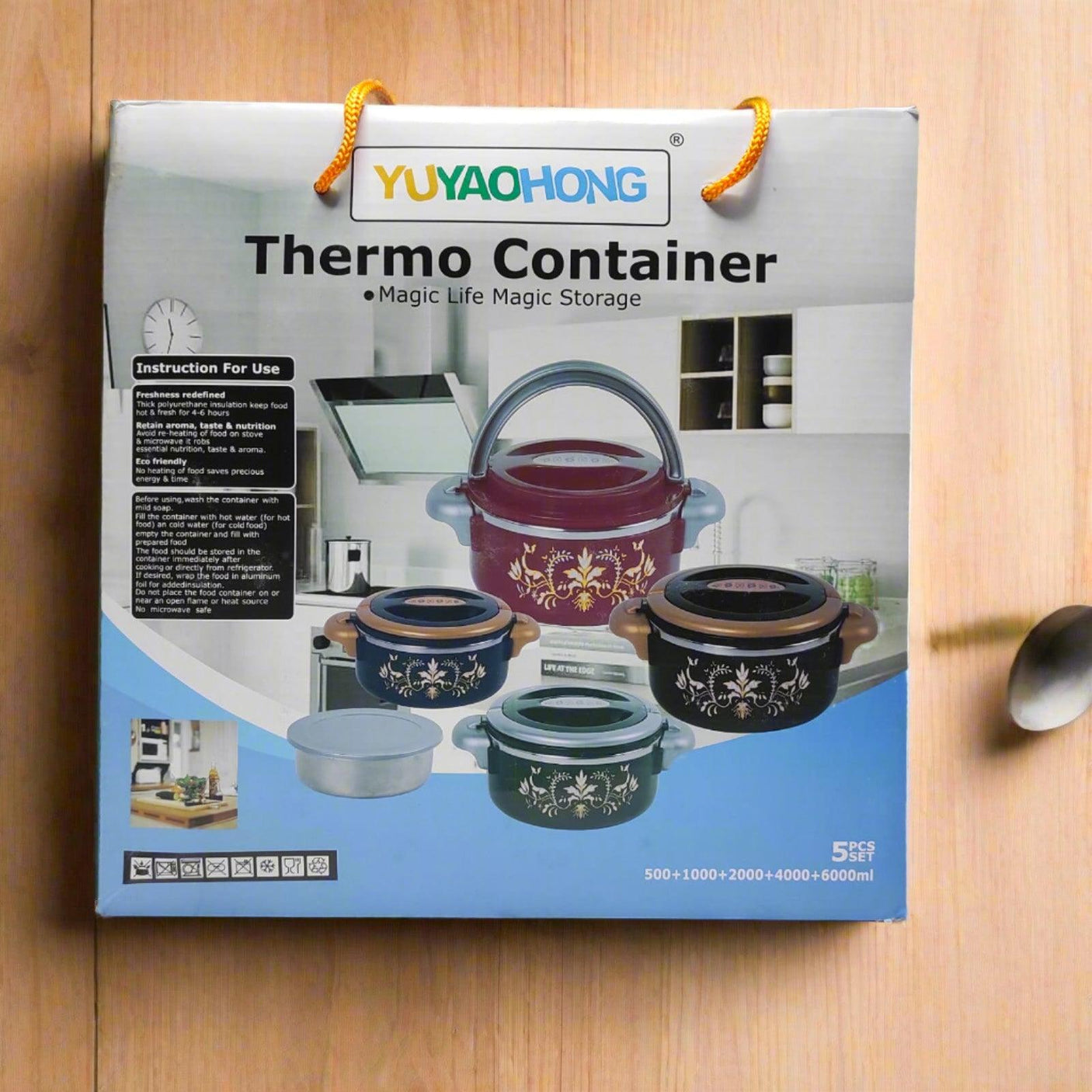 Insulated Hot Pot Dishes Food Warmer Container - 5 Pcs Set